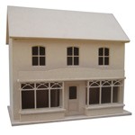 Victorian Style Double Fronted Dolls House Shop - Unpainted Kit (1:24 scale)