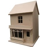 Small Victorian Style Dolls House Shop - Unpainted Kit (1:24 scale)