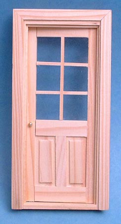 Half Glazed Door for 1:12 Scale Dolls House - 6 Pane