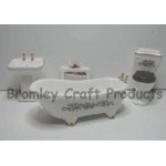 Decorated Dolls House Bathroom Set