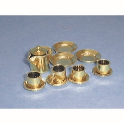Dolls House Brass effect tea coffee set