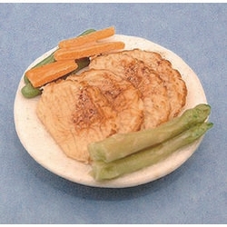Dolls House Dinner plate Roast pork