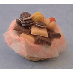 Dolls House Basket of Cakes