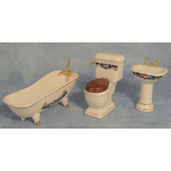 3 Piece Dolls House Bathroom Set