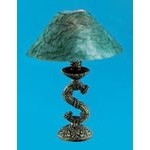 Gothic Style Table Lamp with Green Shade