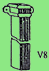 V8 Single Square Downpipe: 6" length