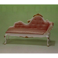 Chaise Longue White With Gold Trim