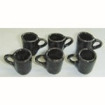 Set of 6 Modern black Mugs