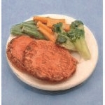 Dolls House Dinner plate Gammon Dinner