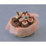 Dolls House Basket of Cakes