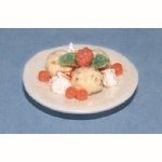 Dolls House Dessert plate fruit & ice cream