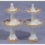 Pair Floral Cake Stands