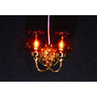 Double Wall Light with Amber Shades for Dolls House