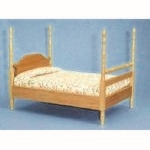 Pine Double Bed for Dolls House