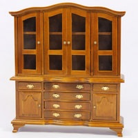 Dolls House Large Mahogany Display Cabinet