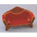 Red Dolls House Sofa