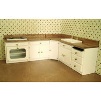 White Painted Dolls House Kitchen Set
