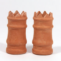 Chimney Pots (pair) - Crown Top for 1:12 Scale Dolls House