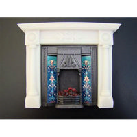 Dolls House Fireplace with Glowing Fire