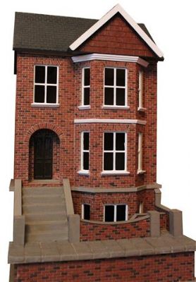 Decorated Bay View Dolls House with Basement