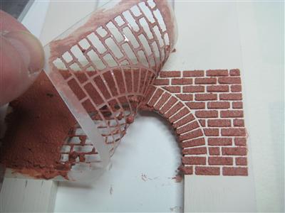 Applying Bricks to Dolls House Front