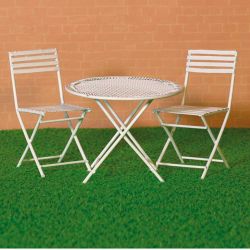White Table & 2 Chairs for Dolls House