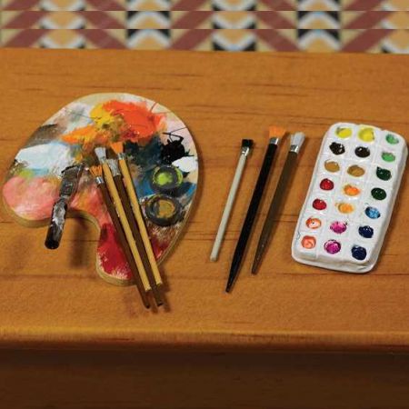 Artists Palette, Brushes & Paints