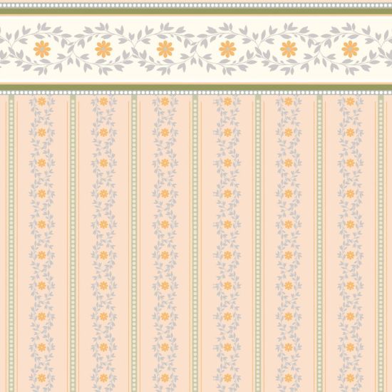 Soft Peach Posy Dolls House Wallpaper