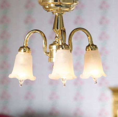 3 Arm Tulip Chandelier 1:12 scale