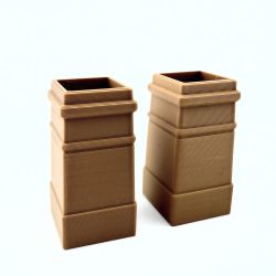 Chimney Pots (pair) - Square for 1:12 Scale Dolls House