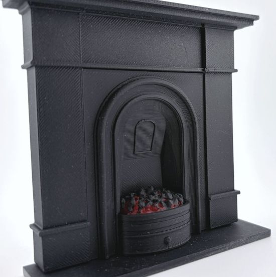 Fireplace with Glowing Fire - Black #2