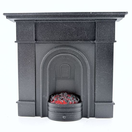 Fireplace with Glowing Fire - Black #3