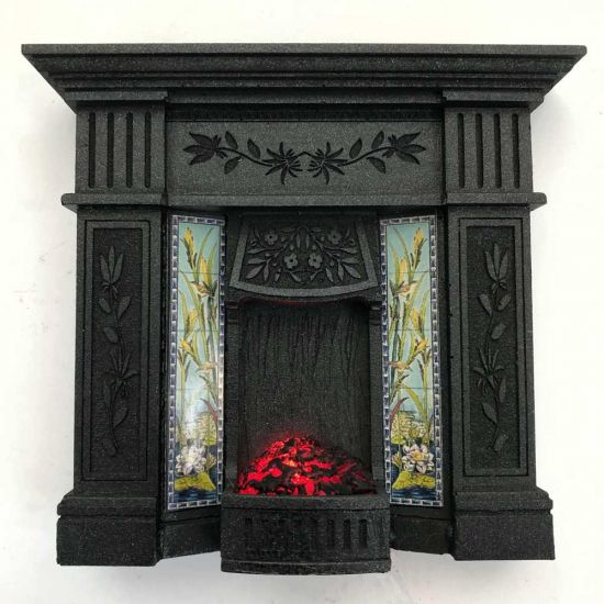 Dolls House Fireplace with Glowing Fire #1