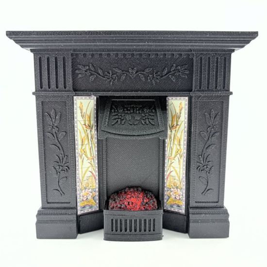 Fireplace with Glowing Fire - Black #3