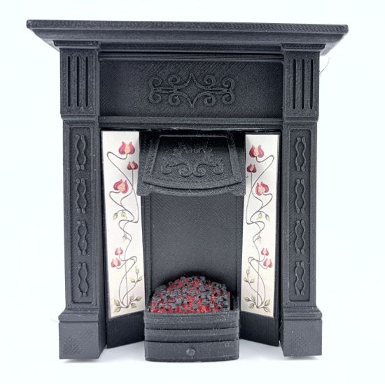 Dolls House Fireplace with Glowing Fire #3