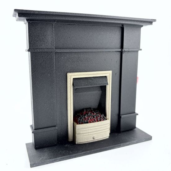 Fireplace with Glowing Fire - Black #2