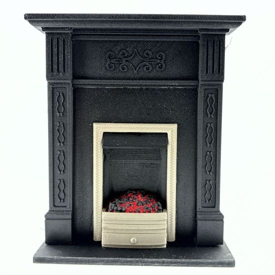 Dolls House Fireplace with Glowing Fire