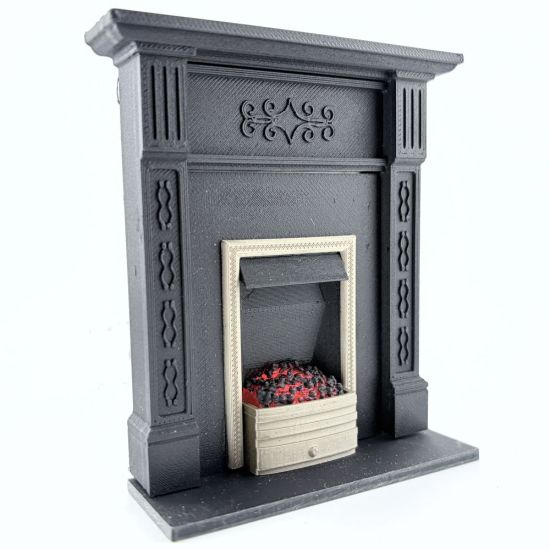 Dolls House Fireplace with Glowing Fire #2