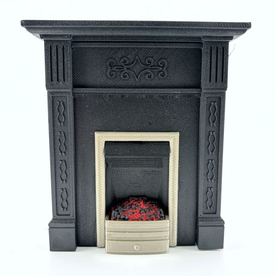 Dolls House Fireplace with Glowing Fire #3