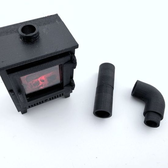 Wood Burning Stove with Glowing Wood Fire (LED) #4