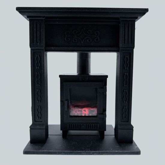 Wood Burning Stove with Glowing Wood Fire (LED) #5