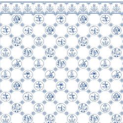 Blue Dutch Embossed Wall Tiles Sheet