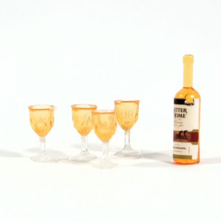 Bottle and 4 Glasses