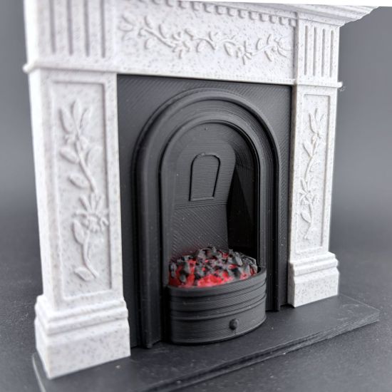 Fireplace with Glowing Fire - Marble #2
