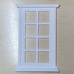 White Plastic Window Frame - 8 Pane