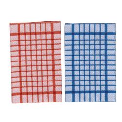 Red & Blue Tea Towels x2