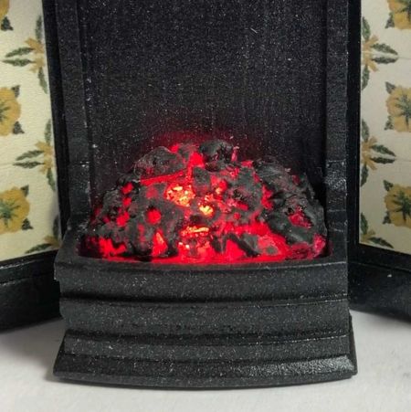 Dolls House Fireplace with Glowing Fire #2