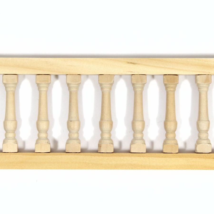 1/12 Scale Dolls House Unvarnished Bare Wood Bannister Handrail 8mm DIY008 