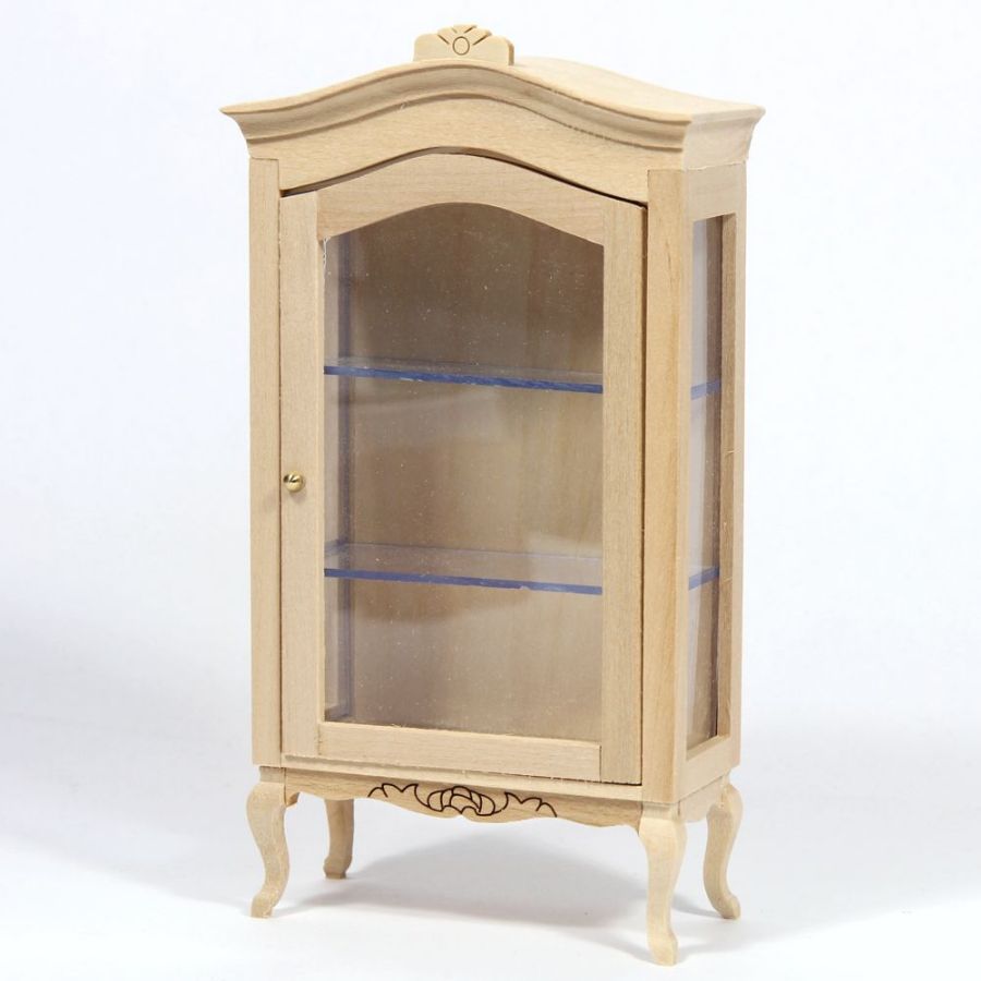 Dolls House Plain Wood Display Cabinet Bef115 Bromley Craft