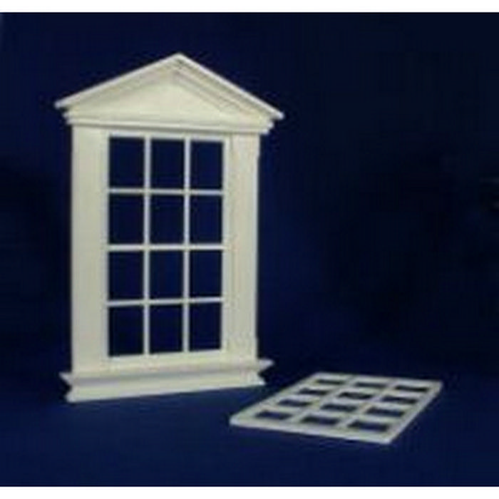 Miniature Window Georgian 12 Pane Window 1.12 Scale Doll House Accessory 